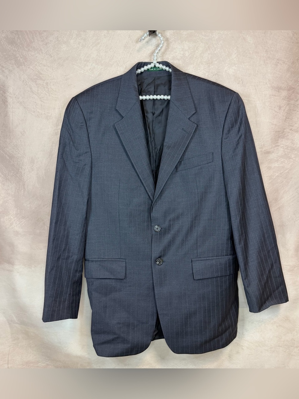 Lauren Ralph Lauren Navy Pinstripe Two-Button Suit Blazer